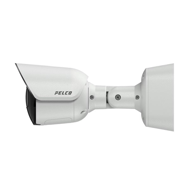 Pelco Sarix Enhanced 4 Series bullet IP camera with AI analytics and built in microphone